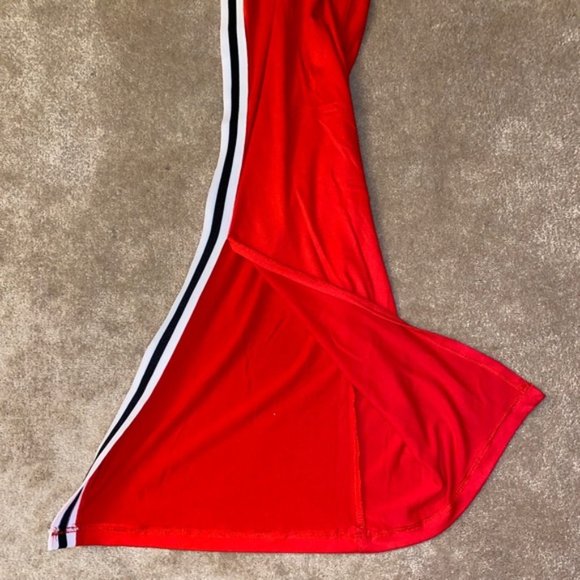 Red Stripped Joggers with Slits - Picture 3 of 4